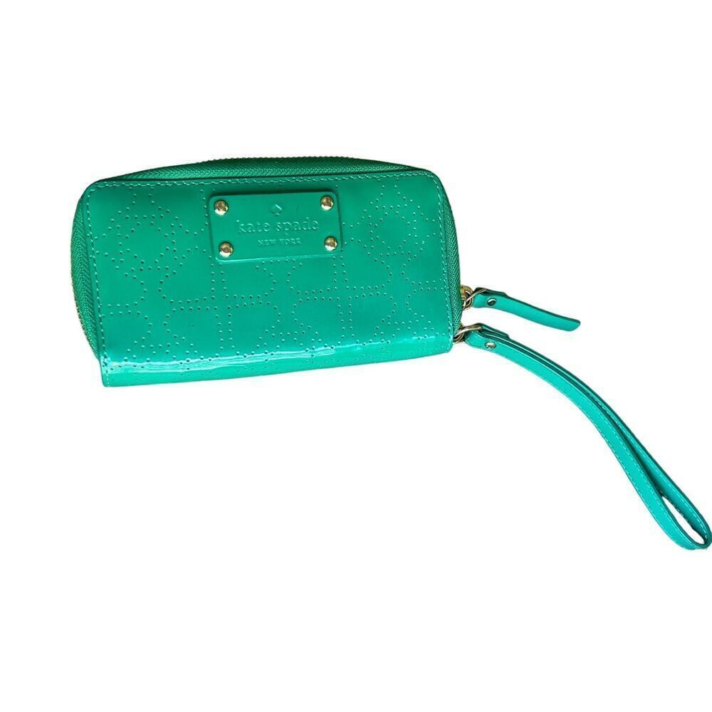 Kate Spade Patent Leather Jazzy Green Wristlet Wallet